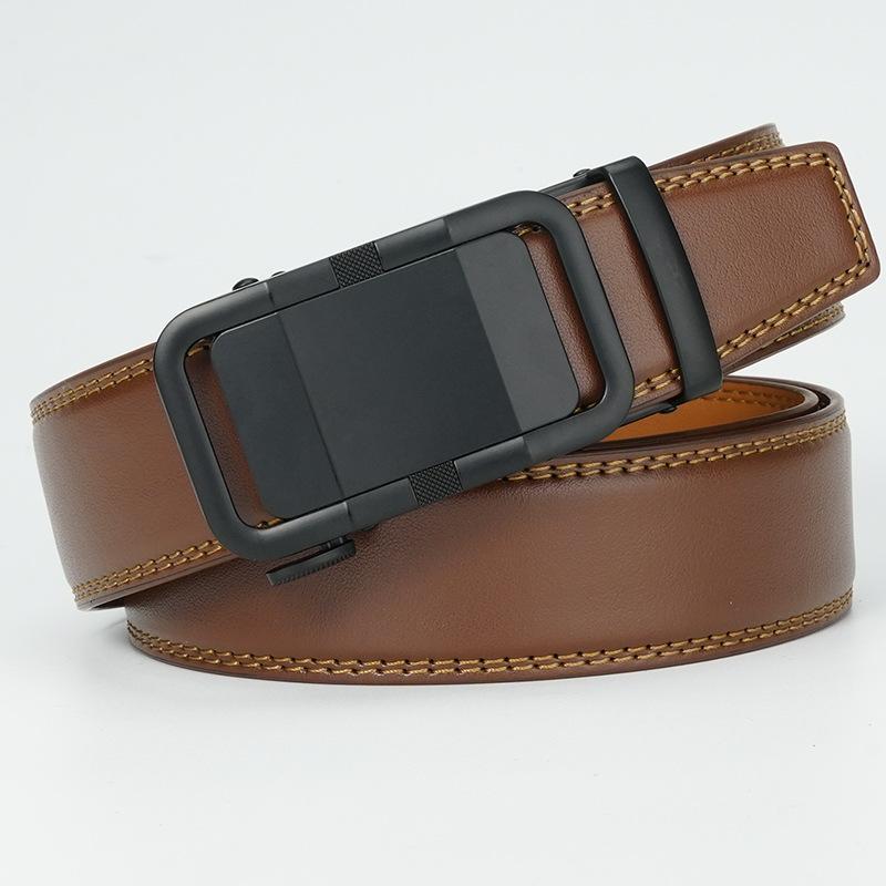 Men's Belt New Automatic Buckle Cowhide Belt Genuine Leather