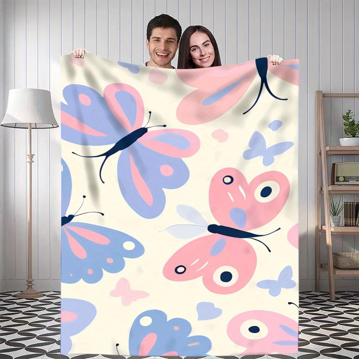 1pc Soft Flannel Throw Blanket - Pastel Pink, Blue, Purple, Lightweight All-Season Warmth for Home, Travel, Camping 75x90cm28x35in