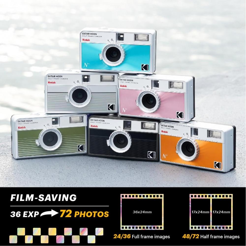 Kodak EKTAR H35N Halbformat-Filmkamera, 35 mm, wiederverwendbar, fokusfrei, Bulb-Funktion, eingebauter Sternfilter, beschichtete verbesserte Linse (Film und AAA nicht inkl.