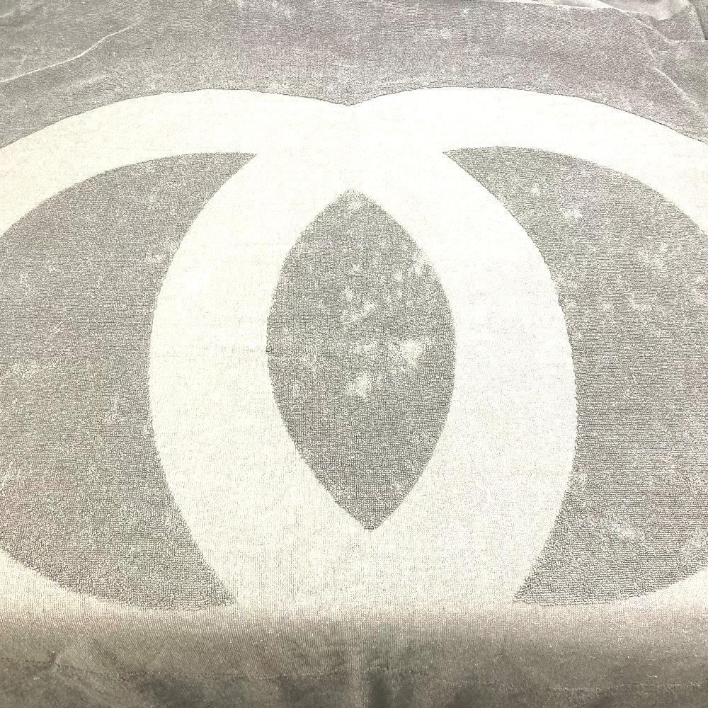 CHANEL CC CC Mark Beach towel blanket cotton Black