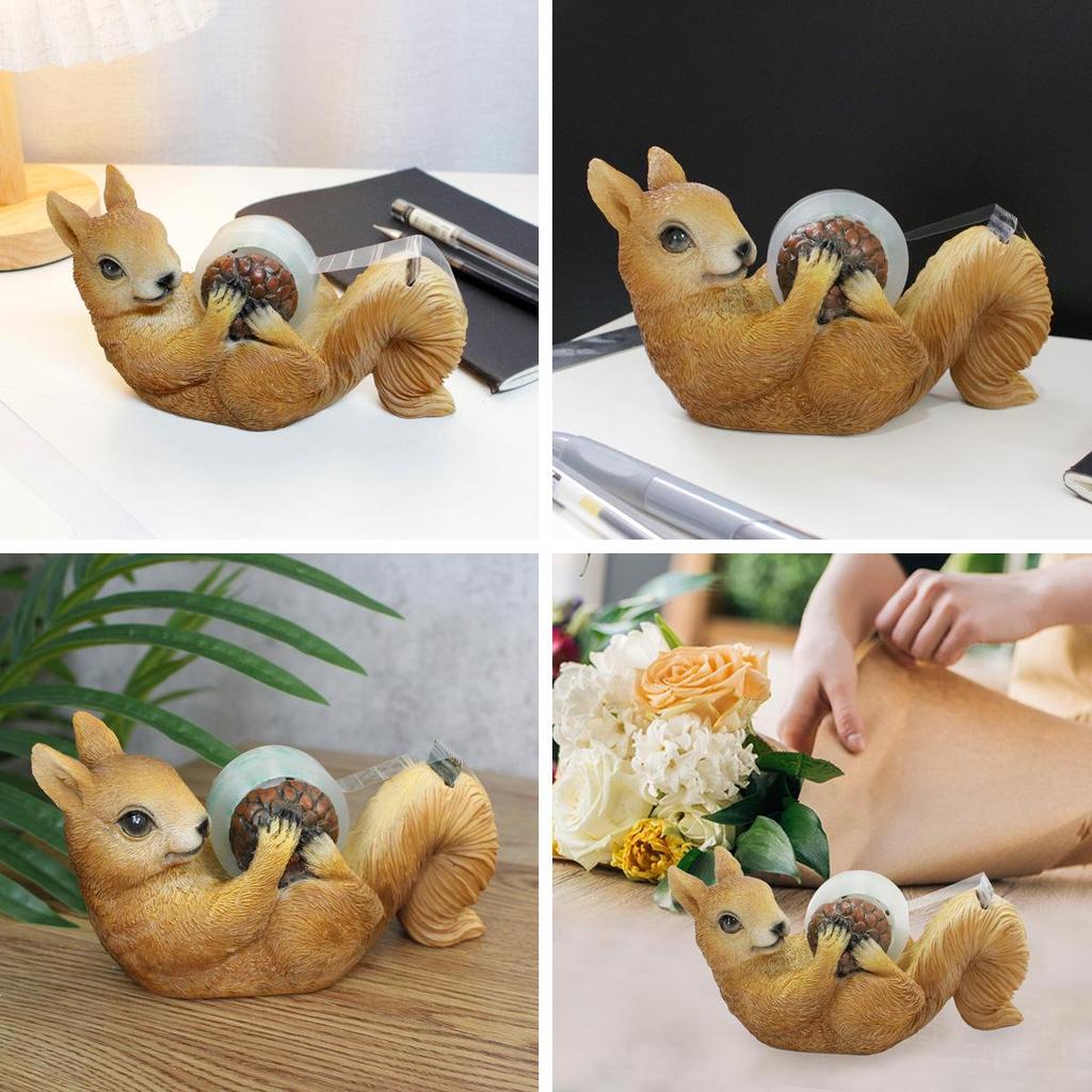 Kreativer Eichhörnchenförmiger Klebebandabroller & Harzdekoration