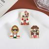 Cartoon Russian Girls Character Costume Images Enamel Pins Custom Ethnic Style Figure Souvenir Brooches Lapel Badge Jewelry Gift