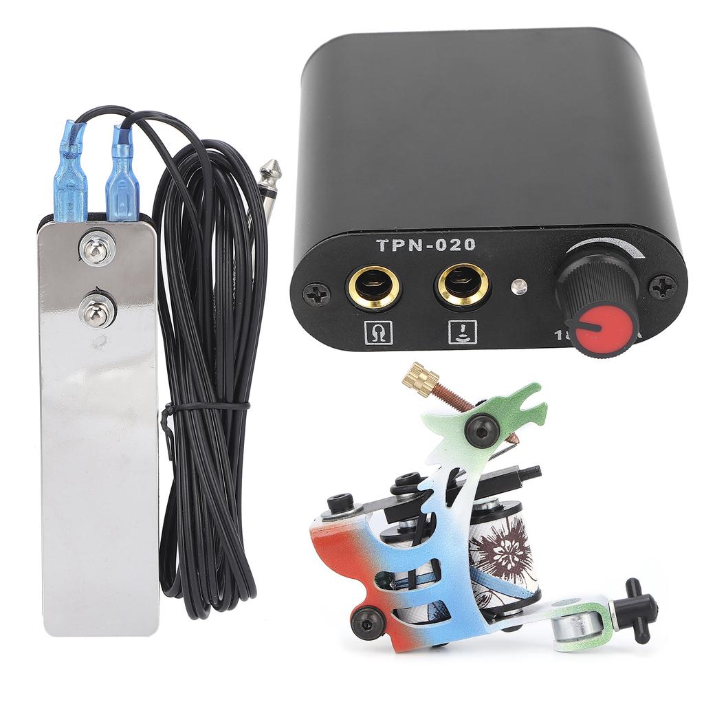 Professional Tattoo Machine Kit Stainless Steel Foot Pedal Tattoo Needle Makeup Tattoo Tool
