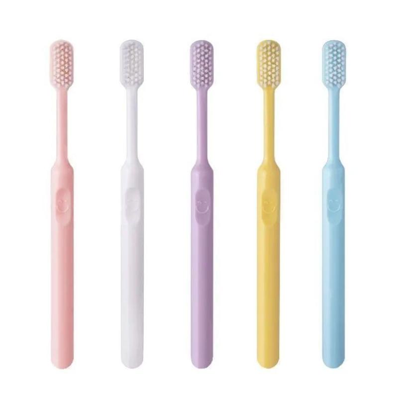 Pacote com 10 Escovas de Dente Macias Coloridas Doces Design Minimalista Moderno Escova de Dentes para Cuidado Gentil da Gengiva para Higiene Oral Diária
