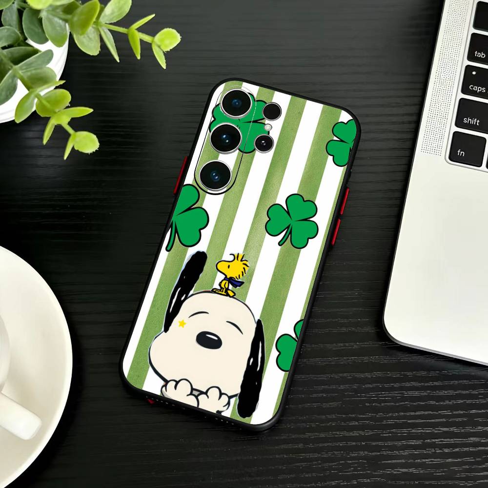 

E-Snoopy Phone Case For Samsung S26,S25,S24,S23,S22,S21,S20,Plus,Fe,Lite,Others Black Cover Samsung S21Ultra