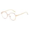 Pochromic Blue Light Blocking Glasses Women UV400 Anti Glare Retro Round Metal Glasses Frame Vintage Anti Blue Light Computer