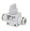 Quick Connector Air Hose Plug: One-Way Manual Flow Control Valve HVFF6/8/10/12 - Available in Blue, White, or Black.