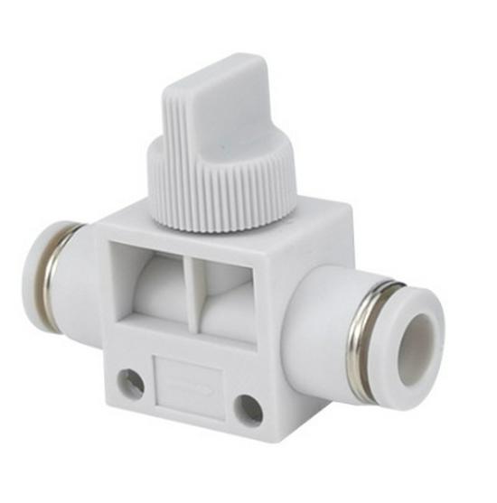 Quick Connector Air Hose Plug: One-Way Manual Flow Control Valve HVFF6/8/10/12 - Available in Blue, White, or Black.