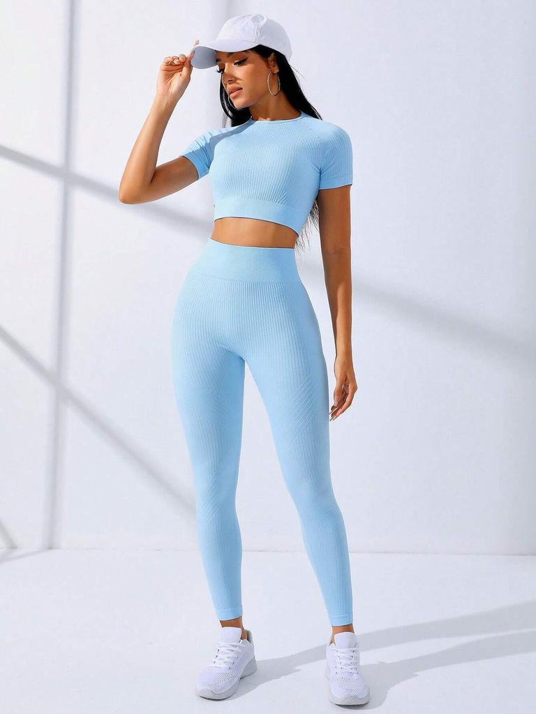 JYL Quick Dry Fitness Yoga Suit Zipper Long Sleeve High Waist Pants