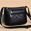 Women's Crossbody Fashion Pu Leather Large Capacity Multi-Pocket Mom Bag Black Embossed Outing Party Shoulder Bag