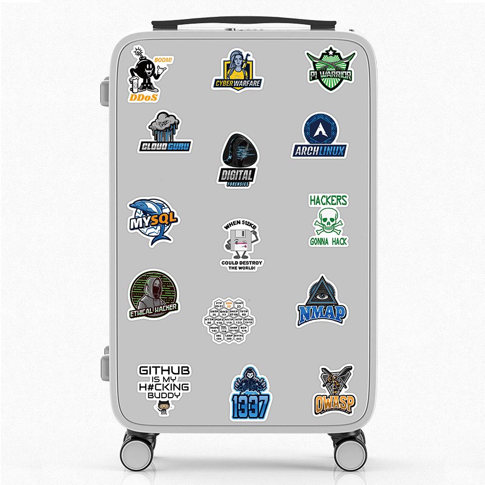 50Pcs Hacker Programming Network Cool Stickers For Luggage Skateboard Laptop Motorcycle Toys Helmet Car Sticker