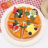 Creative Hand Relax Simulation Bread Squeeze Food Shape Triangular Waffle Bread Squeeze Pu Pinch Sensory Fidget Adults
