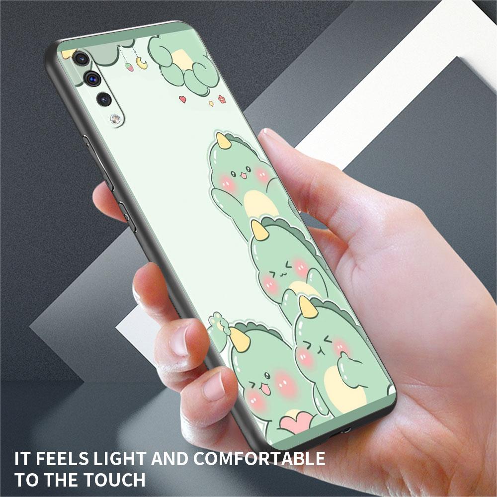 Dinosaur Cartoon Case For Samsung Galaxy A50 A70 M52 A30 A20s A20e A10 A40 A10s M51 M31 M30s M13 5G Black Phone Cover
