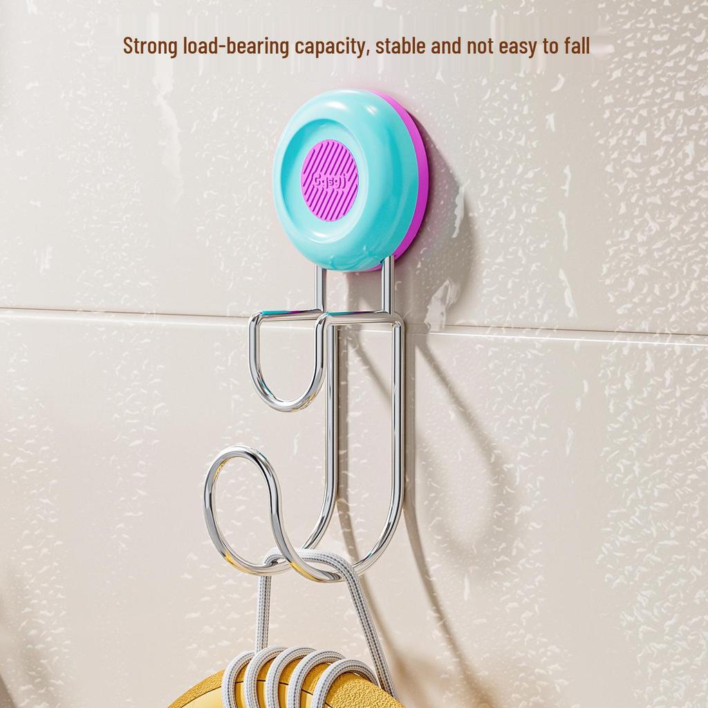 Dopamine No-Punch Bathroom & Kitchen Wall-Mounted Storage Rack with Hooks