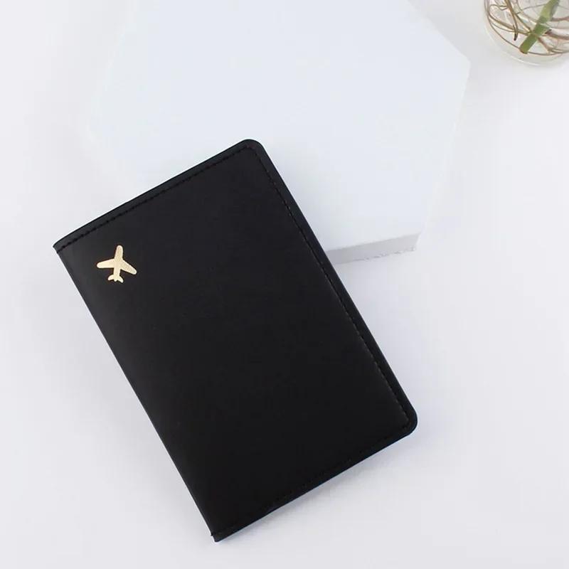 Pu Leather Passport Cover Simple Letter Plane Pattern Men Women Travel Wedding Passport Covers Holder Fashion Wedding Gift