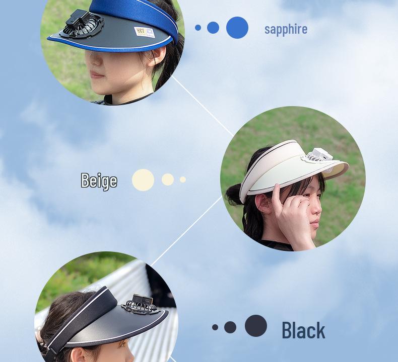 UV Protection Wide Brim Hat with Rechargeable Fan