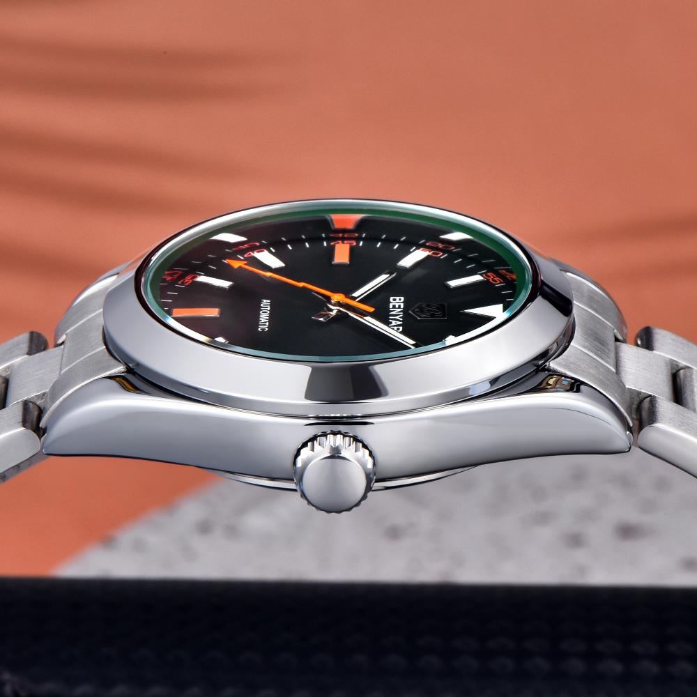 New BENYAR DESIGN Brand Fashion Watches For Men Sapphire Mirror Mechanical Men's Watches Waterproof Stainless Steel Watch