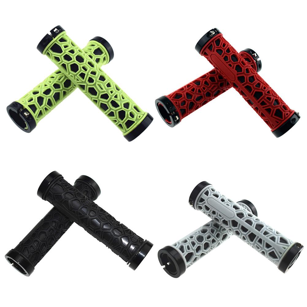 1 Pair Rubber Bicycle Handlebar Grips Shockproof Ergonomic Design Double-sided Mountain Bike Handlebar Covers