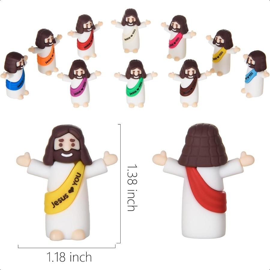 50 Pcs Mini Jesus Figures Tiny Jesus Loves You Figurine Little Religious Christ Savior Doll To Hide and Seek for Sunday Easter