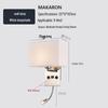 Minimalist LED Bedside Wall Lamp with USB Port - Fabric Shade for Indoor Reading