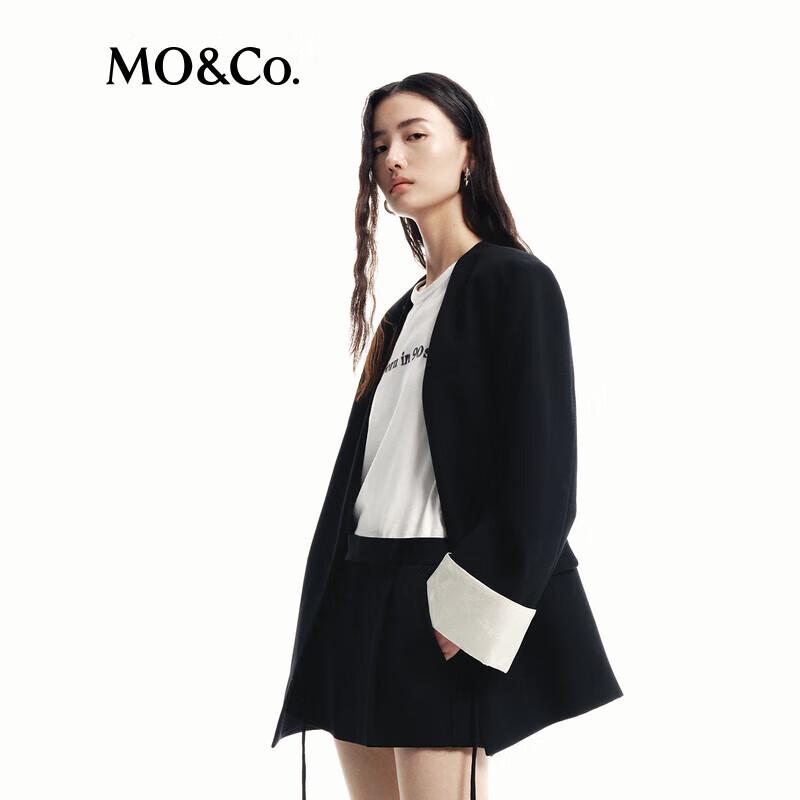MO&Co. Women's 2024 Autumn Wool Blend New Chinese Style H-Line Blazer