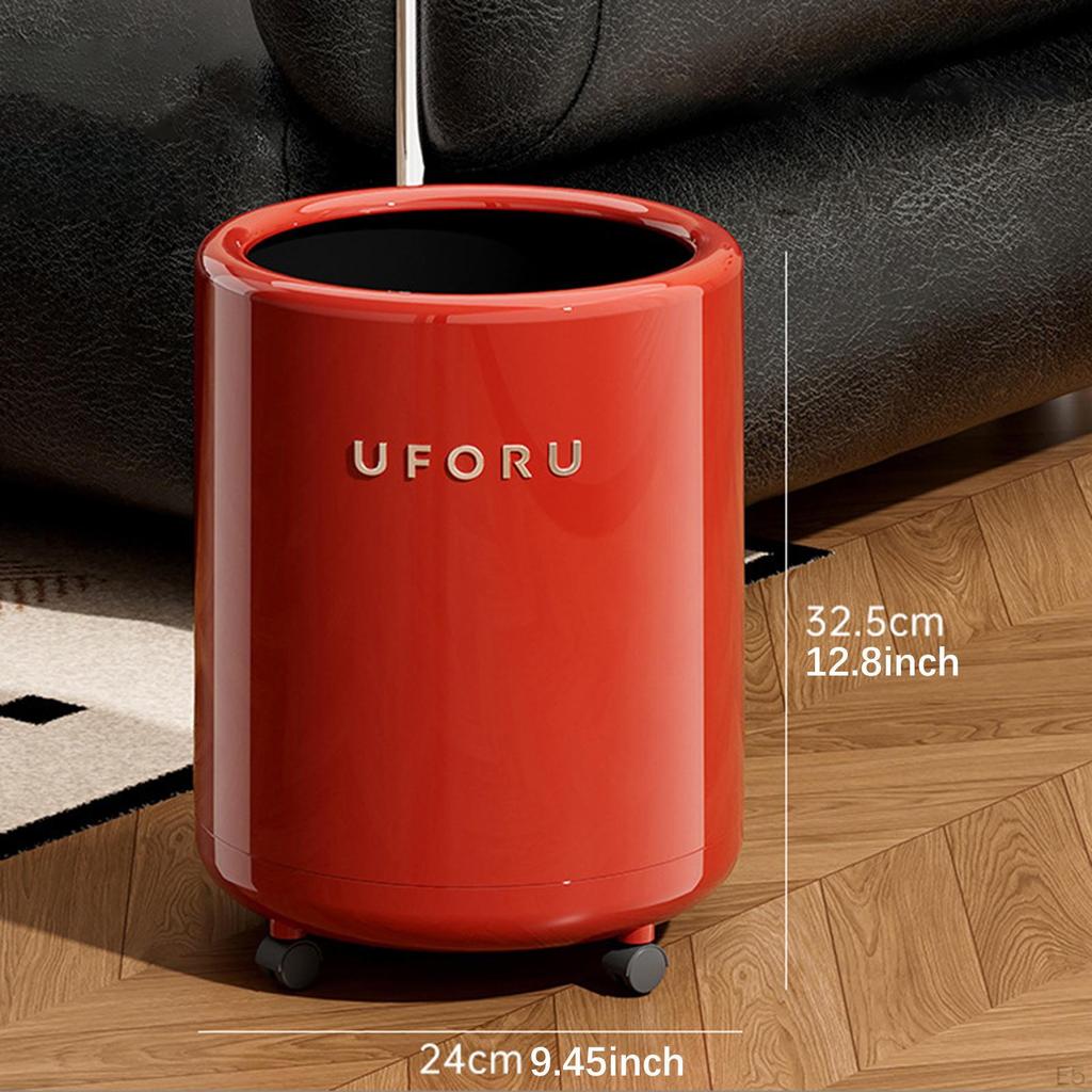 Garbage Can Waste, Paper Bucket, 12L with Wheels Creative Trash Recycling Bin for Bathroom