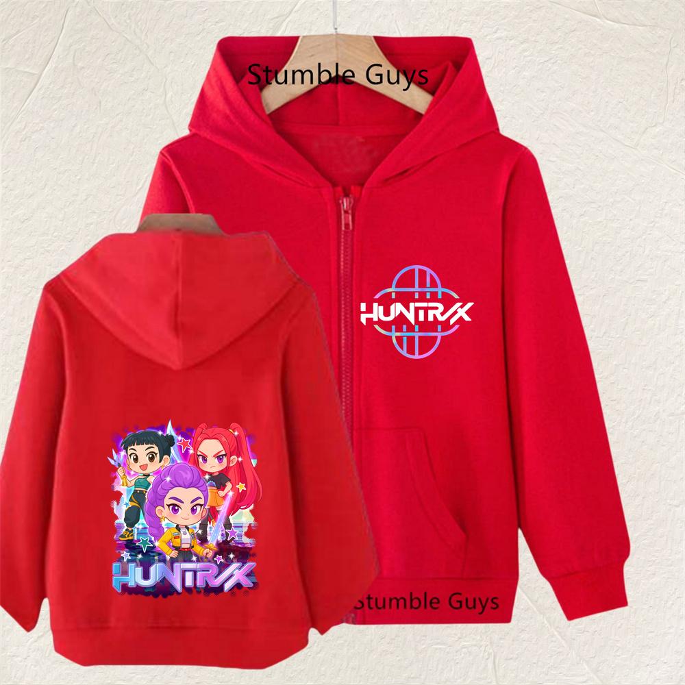 Funny Zip Up Sweatshirts Kpop Demon Hunters Hoodie Children Clothes Kid Girl Boy Sweatshirt Zipper Hoody Baby Casual Top