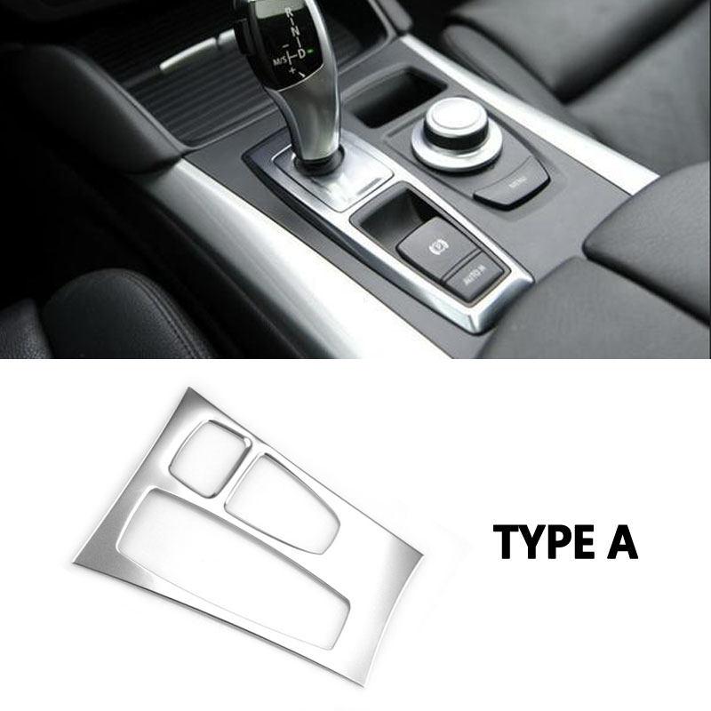 For BMW X5 E70 X6 E71 2008 2009 2010 2011 2012 2013 LHD Car Interior Stainless Steel Center Console Gear Shift Panel Cover Trim