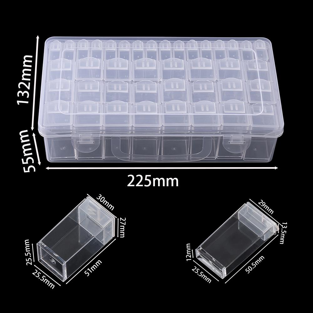 1pc 32/40/42/48/56/64 Slots Plastic Storage Box for DIY Diamond Painting Beads Charms Jewelry Accessories Storage Organizer Box