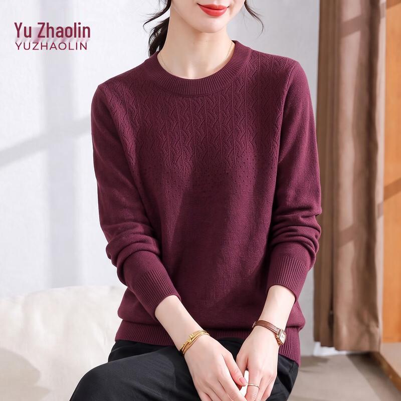 YUZHAOLIN Women's Elegant Crew Neck Knit Pullover for Mature Ladies