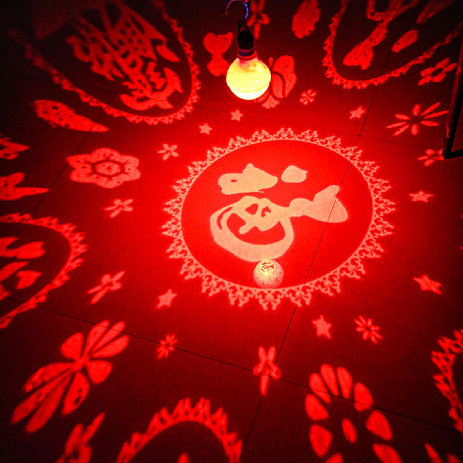 

Китайський місячний рік Ліхтар E27 Червоні світлодіодні лампочки Лампа з ієрогліфом Фу Барвисте світло Фузі для Rotating