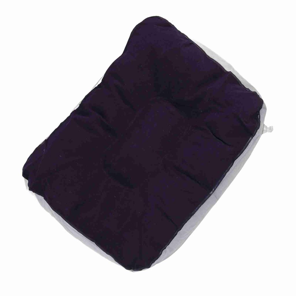 Inflatable Flocking Travel Foot Rest Soft Pillow Travel Flights Relax Cushion With Air Pump