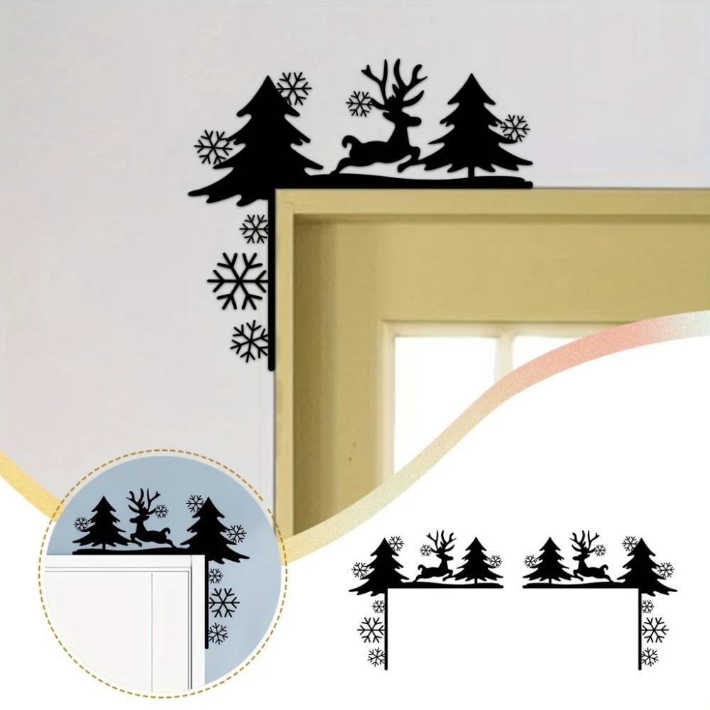 1pc Creative Silhouette Wall Stickers – Decorative Door Corner & Frame Art, Stylish Iron Art for Unique Wall Decoration