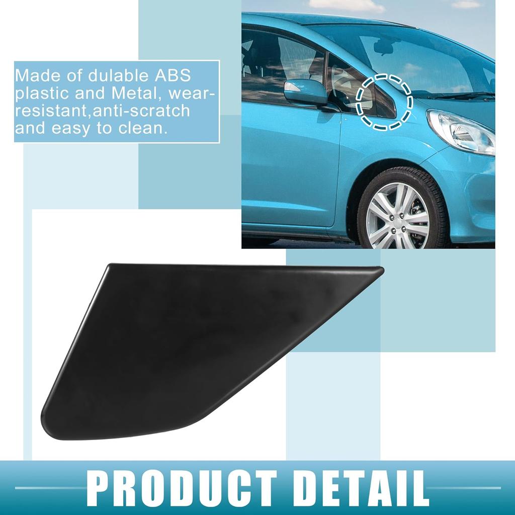 Front Right Door Mirror Corner Mudguard Triangle Cover for Honda Fit 2009-2013 No.75490-TF0-Y01 Plastic Black