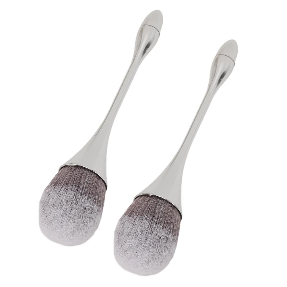 2pcs Multipurpose Nail Art Powder Brush Ergonomic Handle Powder Remover Brush For Manicure Use