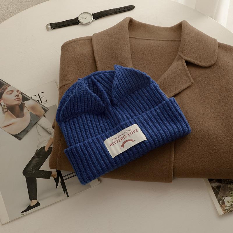 

Осенне-зимняя симпатичная кошачья свинья бирка для ушей вязаная шапка утолщенная теплая вязаная шапка студенческая защитная шапка для ушей холодная шапка для мужчин и женщин one size