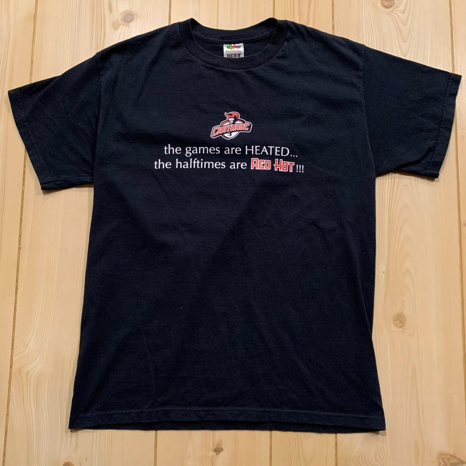 Vintage Y2K Carthage College Red Hots Red Men Lady Reds NCAA T-Shirt Size M Unisex T-Shirt S