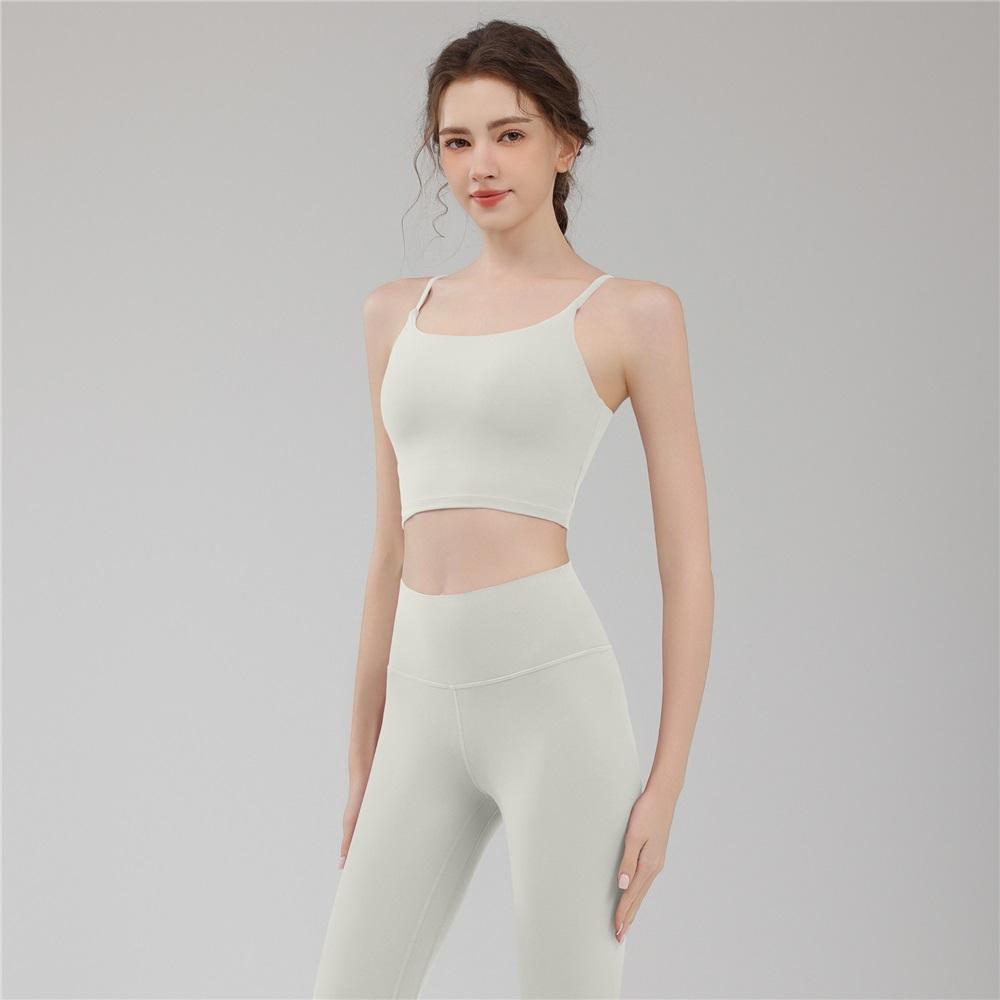 Naked Sports U-shaped Vest With Thin Shoulder Straps, Beautiful Back, Easy To Wear, Quick Drying, Breathable Fitness Camisole, Yoga Suit, Bra Set