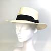 CHANEL CC CC Mark Grosgrain Ribbon 19V hat straw hat straw Beige/Black