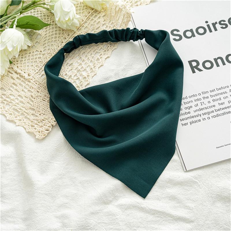 Ruoshui Woman Girls Solid Summer Head Scarf Chiffon Triangle Bandanas Women Elastic Hairband Hair Accessories Headwear Ornaments
