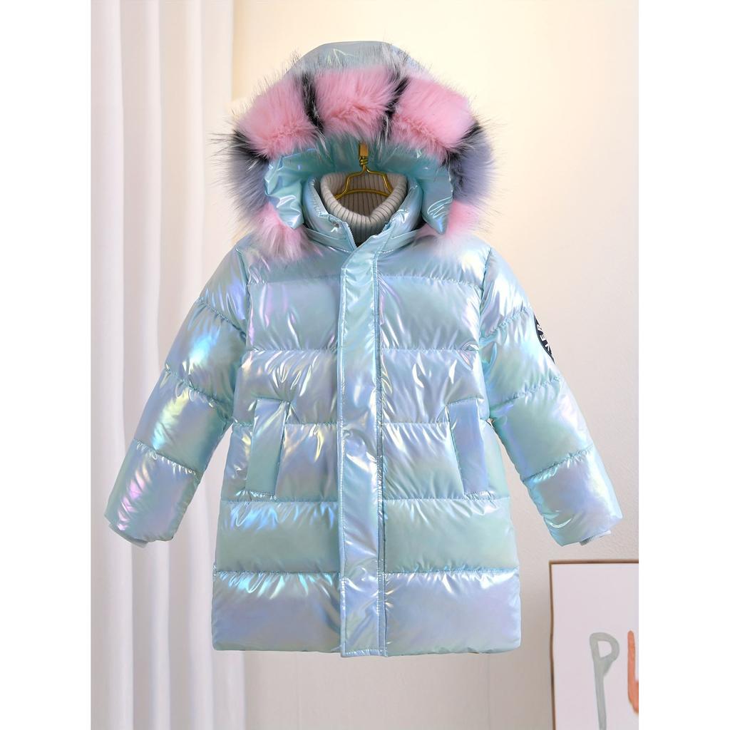 Winter Down Jacket for Girls Coat Waterproof Shiny Hooded Children Outerwear Clothing 5-14 Year Teenage Kids Parka Snowsuit