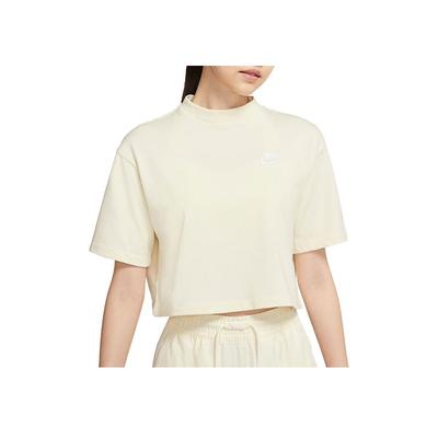 Sportswear Logo Embroidered Loose Solid Color Short Sleeve Knit T-Shirt Women Tops Yellow CJ3759-113