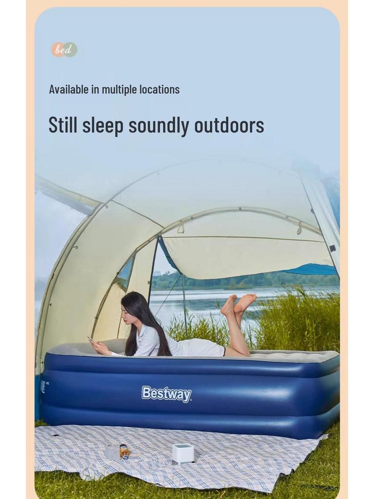 Bestway Double Inflatable Mattress - Thickened Portable Air Cushion Bed for Indoor & Outdoor Use