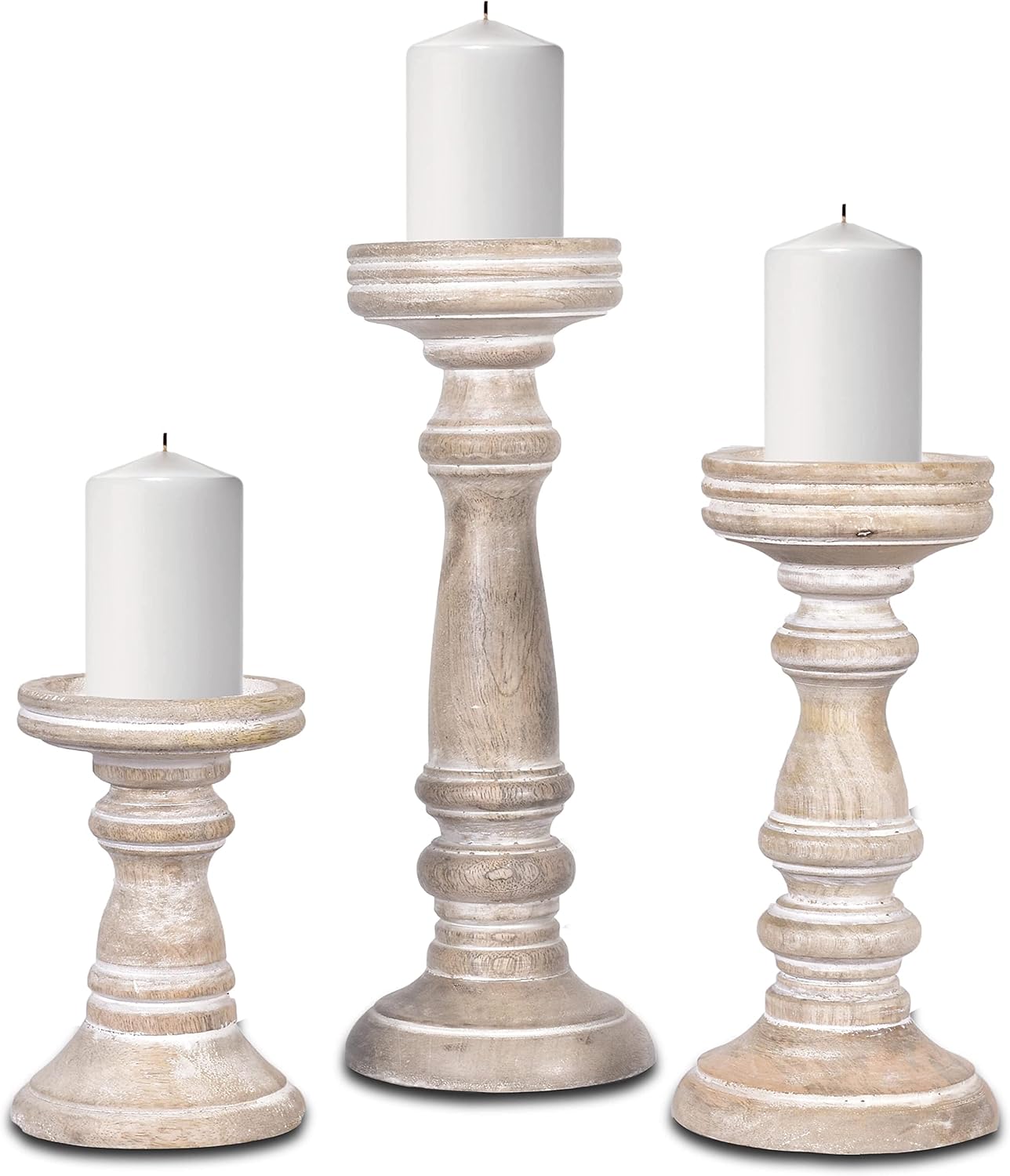 Mela Artisans Whitewashed Hand Carved Wooden
