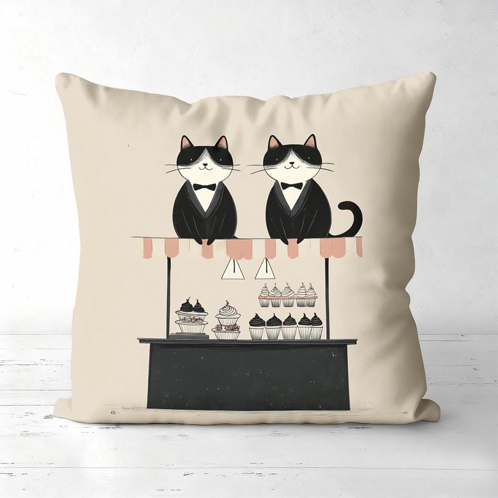 Cute Cat Pattern Throw Pillows for Home Decor Polyester Pillowcase, Sofa Decorative Cushion Cov Headboard Pillow