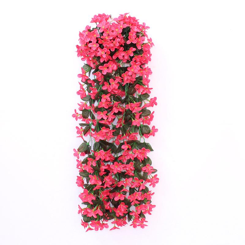 Artificial Violet Flower Vine - Silk Rose Hanging Decor for Weddings and Walls