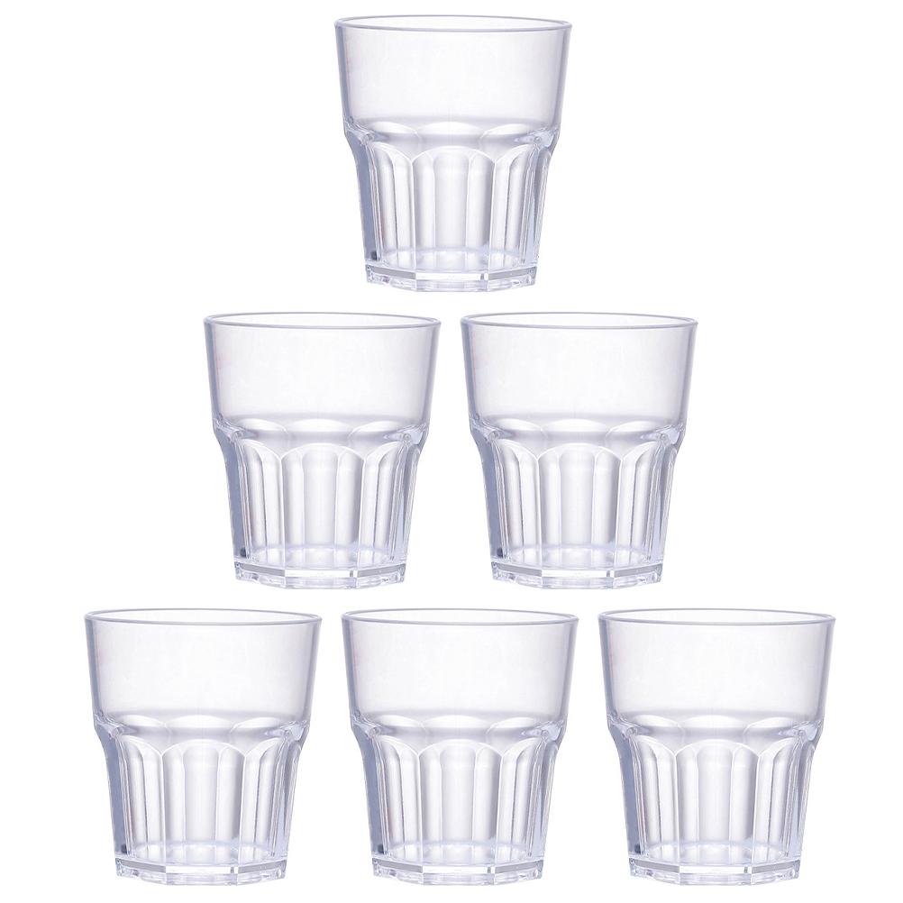 6 Pcs Beer Mug Glass Water Clear Drinking Glasses Acrylic Unbreakable Spirits Cups