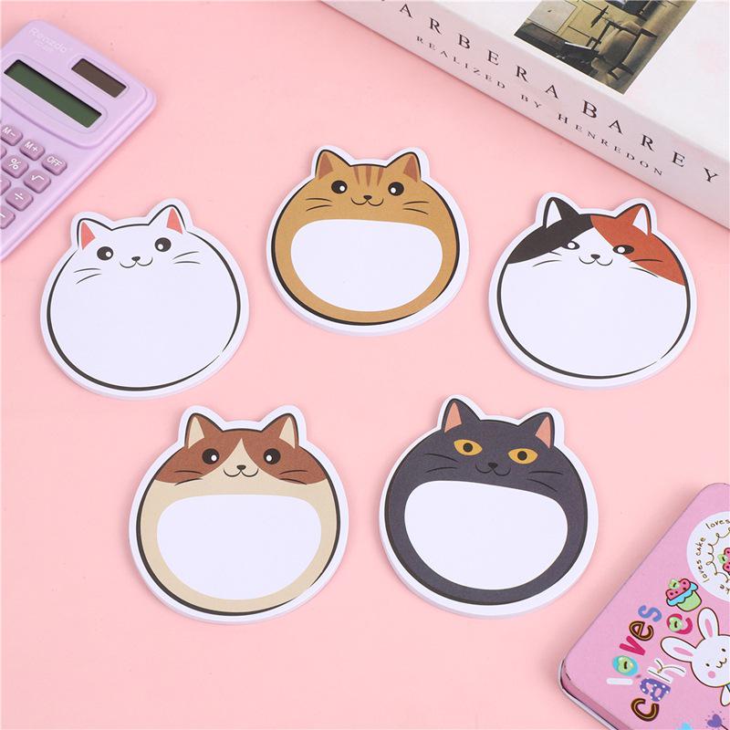

Die-cut Cartoon Animal Sticky Notes: Cat Series Student Planner 8.1*7.2 cm