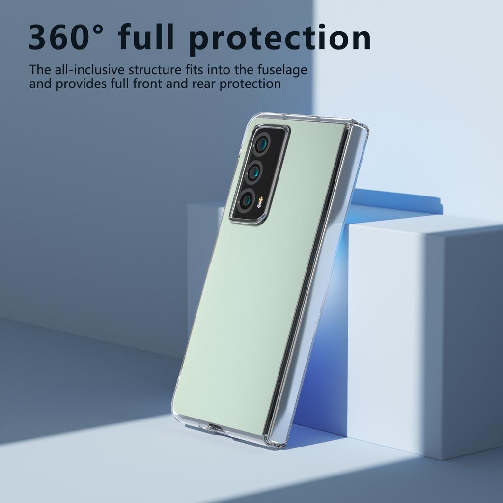 For Honor Magic Vs2 5G Case Transparent Edge Leather+PC Phone Cover