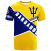 Barbados Ethnic Flag Map Print T Shirt Barbados Coat Of Arms Graphic Tee Shirt Fashion Streetwear Short Sleeves Mens Clothing